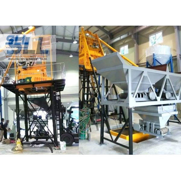 High Layout Flexibility Compact Concrete Batching Plant With Electric Pulse De Duster