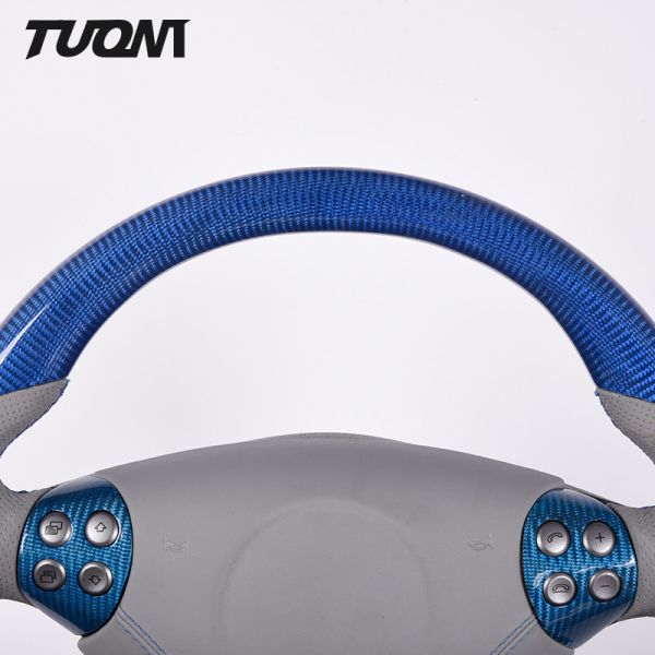 Navy Blue W204 Mercedes Steering Wheel Carbon Fiber Sport Racing